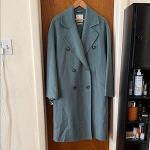 Mango Double-Breasted Gray Coat